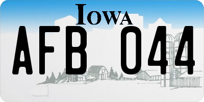 IA license plate AFB044