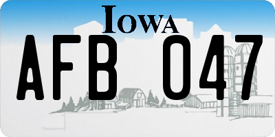 IA license plate AFB047