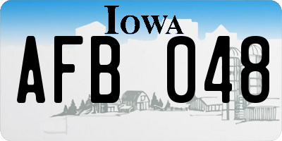 IA license plate AFB048