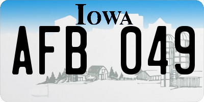 IA license plate AFB049