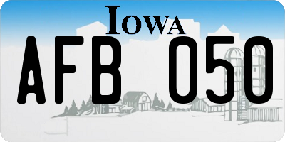 IA license plate AFB050