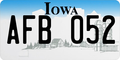 IA license plate AFB052