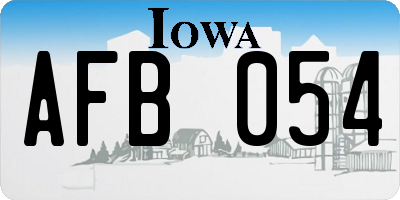 IA license plate AFB054