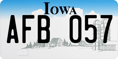 IA license plate AFB057