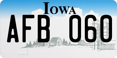 IA license plate AFB060