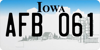 IA license plate AFB061