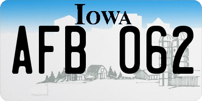IA license plate AFB062