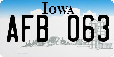 IA license plate AFB063