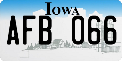IA license plate AFB066