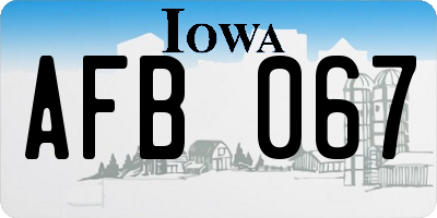 IA license plate AFB067