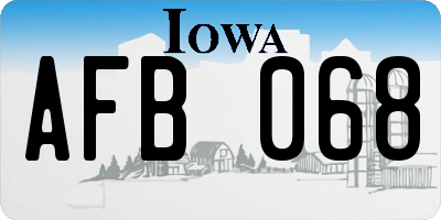 IA license plate AFB068
