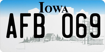 IA license plate AFB069