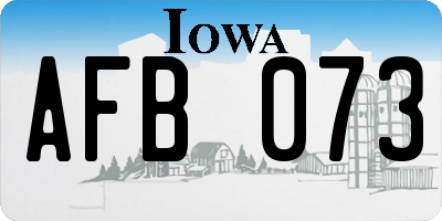 IA license plate AFB073