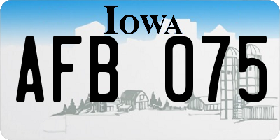 IA license plate AFB075