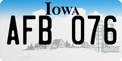 IA license plate AFB076