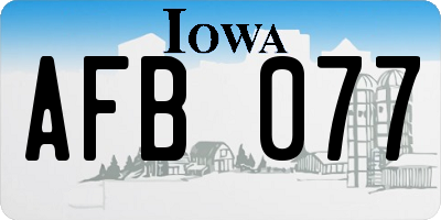 IA license plate AFB077