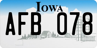 IA license plate AFB078