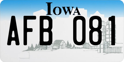 IA license plate AFB081