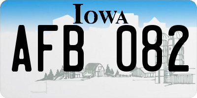 IA license plate AFB082