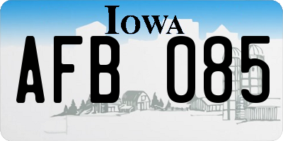 IA license plate AFB085
