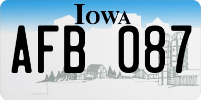 IA license plate AFB087