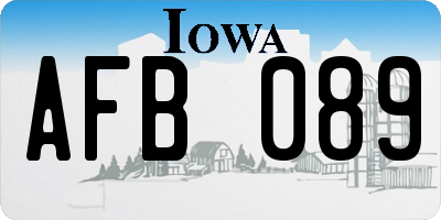IA license plate AFB089