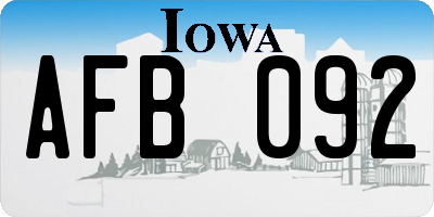 IA license plate AFB092