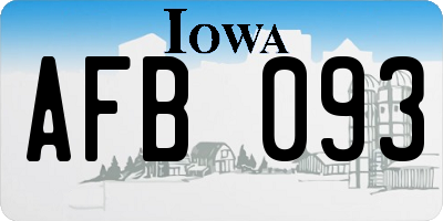 IA license plate AFB093