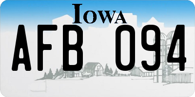 IA license plate AFB094