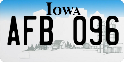 IA license plate AFB096