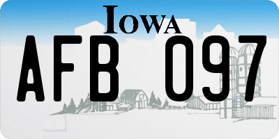 IA license plate AFB097