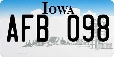 IA license plate AFB098