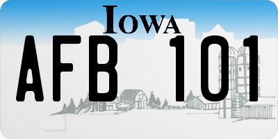 IA license plate AFB101