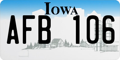 IA license plate AFB106