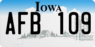 IA license plate AFB109