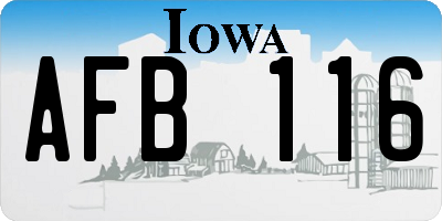 IA license plate AFB116