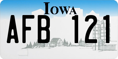 IA license plate AFB121