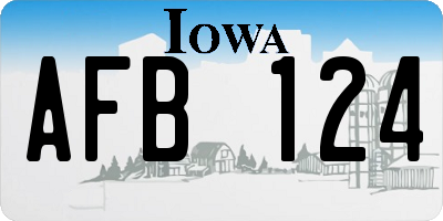 IA license plate AFB124