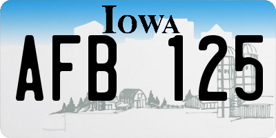 IA license plate AFB125