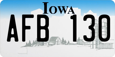 IA license plate AFB130