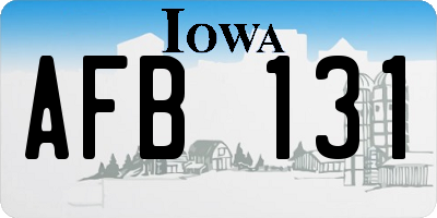 IA license plate AFB131