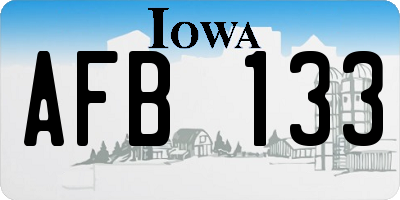 IA license plate AFB133
