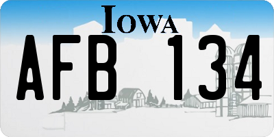IA license plate AFB134