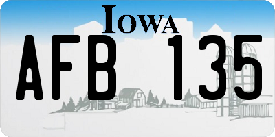 IA license plate AFB135