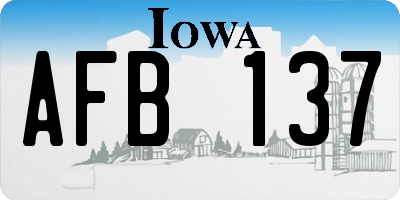 IA license plate AFB137