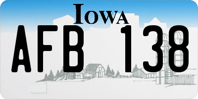 IA license plate AFB138