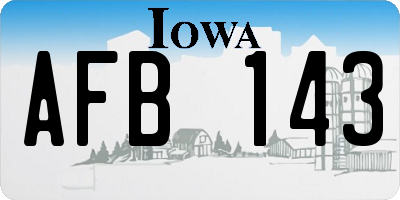 IA license plate AFB143