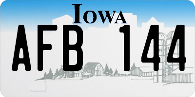 IA license plate AFB144
