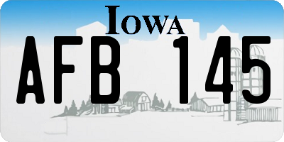 IA license plate AFB145