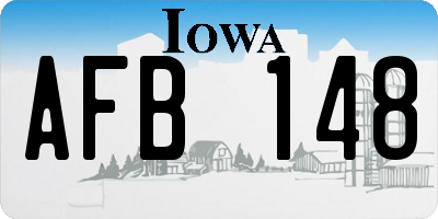 IA license plate AFB148